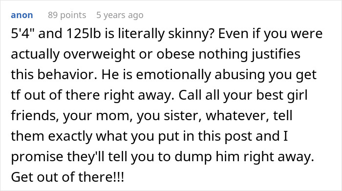 Man Pursues Woman And Makes Her His GF Just To Nag Her Every Day To Lose Weight