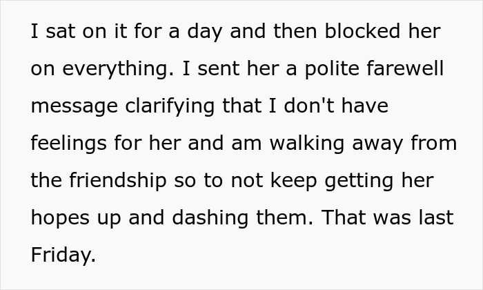 Woman Keeps Trying To Make Friend Of 10 Years Fall In Love With Her, Gets Blocked Instead