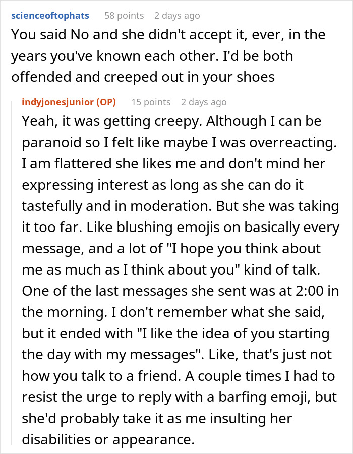 Woman Keeps Trying To Make Friend Of 10 Years Fall In Love With Her, Gets Blocked Instead