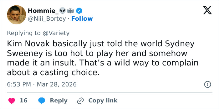 Kim Novak Has A Brutal Response After Sydney Sweeney Was Picked For Her Biopic