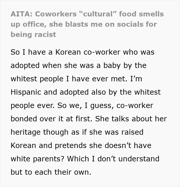 Lady Reports Coworker For Complaining About “Cultural” Food, Says Her &ldquo;Nausea&rdquo; Is &ldquo;Repressed Racism&rdquo;