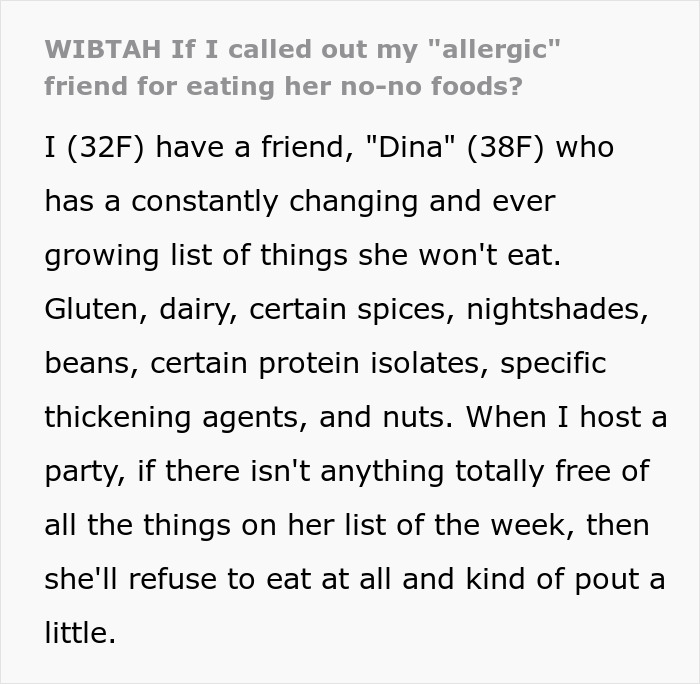 Picky Eater Justifies Her Whims With “Allergy,” Then Gets Caught Secretly Munching “Regular” Food Picky Eater Justifies Her Whims With “Allergy,” Then Gets Caught Secretly Munching “Regular” Food