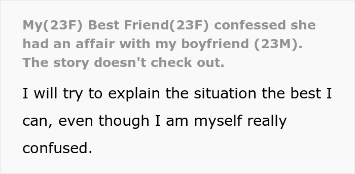 Woman Confused Why Friend Claims She Slept With Her BF When She Didn&rsquo;t