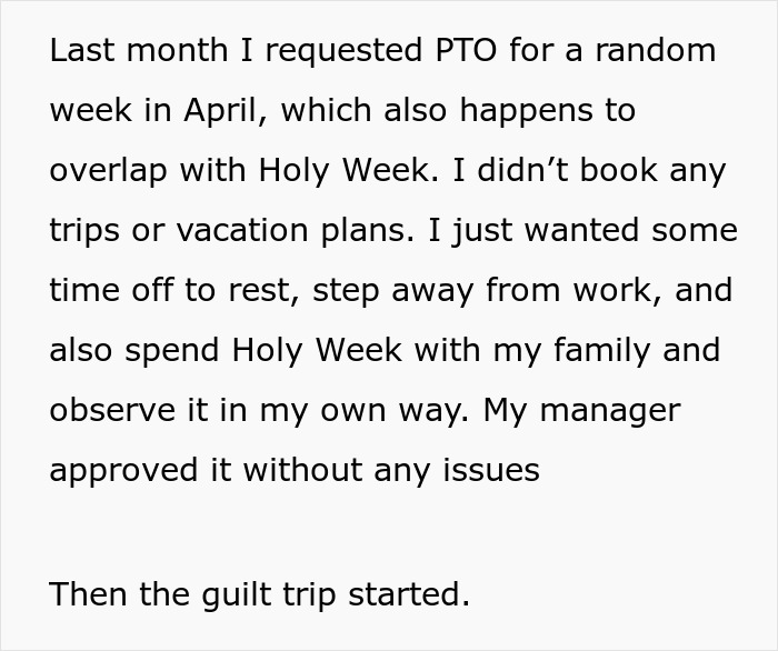 “Must Be Nice”: Coworkers Make Snarky Comments When Childfree Woman Refuses To Sacrifice Her PTO “Must Be Nice”: Coworkers Make Snarky Comments When Childfree Woman Refuses To Sacrifice Her PTO