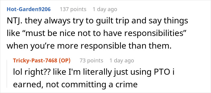 “Must Be Nice”: Coworkers Make Snarky Comments When Childfree Woman Refuses To Sacrifice Her PTO “Must Be Nice”: Coworkers Make Snarky Comments When Childfree Woman Refuses To Sacrifice Her PTO