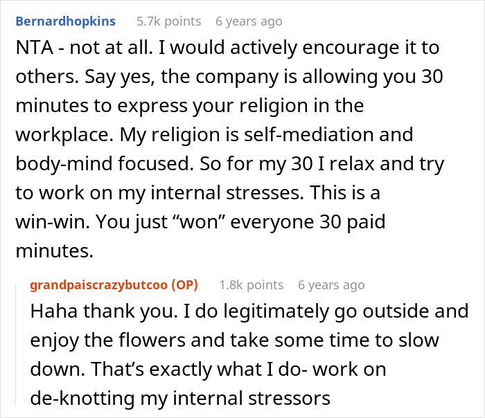 Atheist Sees Injustice As Colleagues Get Paid Prayer Breaks, Demands Meditation Break As Well Atheist Sees Injustice As Colleagues Get Paid Prayer Breaks, Demands Meditation Break As Well