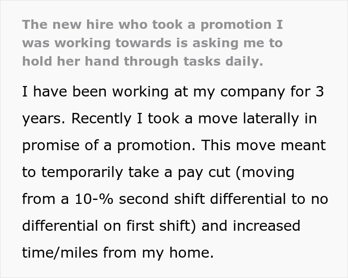Hard Worker Stuck Mentoring New Hire Who Took Her Job, Fed Up After A Year Of Holding Their Hand Hard Worker Stuck Mentoring New Hire Who Took Her Job, Fed Up After A Year Of Holding Their Hand