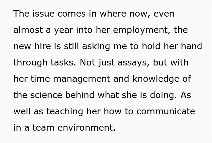 Hard Worker Stuck Mentoring New Hire Who Took Her Job, Fed Up After A Year Of Holding Their Hand Hard Worker Stuck Mentoring New Hire Who Took Her Job, Fed Up After A Year Of Holding Their Hand