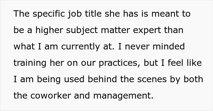 Hard Worker Stuck Mentoring New Hire Who Took Her Job, Fed Up After A Year Of Holding Their Hand Hard Worker Stuck Mentoring New Hire Who Took Her Job, Fed Up After A Year Of Holding Their Hand