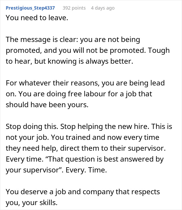 Hard Worker Stuck Mentoring New Hire Who Took Her Job, Fed Up After A Year Of Holding Their Hand Hard Worker Stuck Mentoring New Hire Who Took Her Job, Fed Up After A Year Of Holding Their Hand