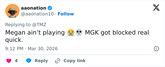 “She’s Really Done”: MGK Under Fire After Megan Fox Blocks Him Following His Thirsty Comments