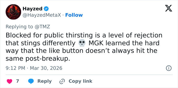 “She’s Really Done”: MGK Under Fire After Megan Fox Blocks Him Following His Thirsty Comments