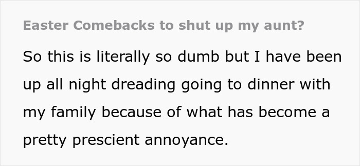 People Suggest Comebacks For This Woman Who Hates Her Aunt, Family Finds The Post And Does The Job For Her People Suggest Comebacks For This Woman Who Hates Her Aunt, Family Finds The Post And Does The Job For Her