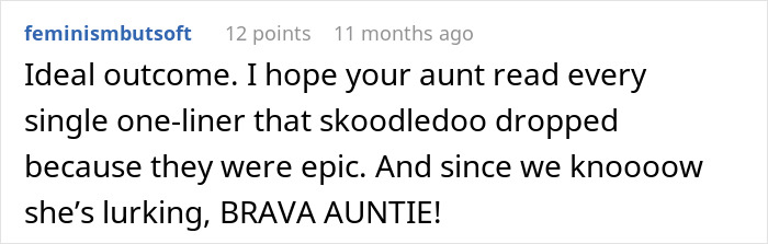 People Suggest Comebacks For This Woman Who Hates Her Aunt, Family Finds The Post And Does The Job For Her People Suggest Comebacks For This Woman Who Hates Her Aunt, Family Finds The Post And Does The Job For Her