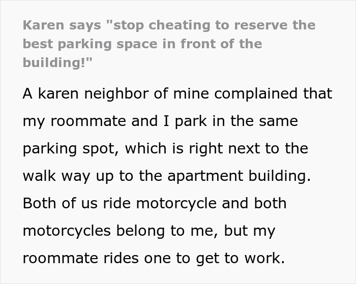 Woman Uses Her Wit And All 7 Motorcycles To Teach Annoying Neighbor A Lesson About &ldquo;Fair&rdquo; Parking