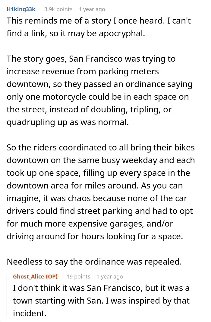 Woman Uses Her Wit And All 7 Motorcycles To Teach Annoying Neighbor A Lesson About &ldquo;Fair&rdquo; Parking