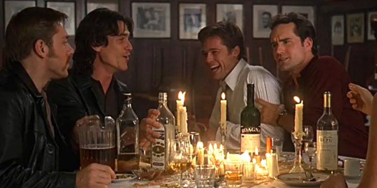 Ron Eldard, Billy Crudup, Brad Pitt, and Jason Patric in Sleepers (1996)