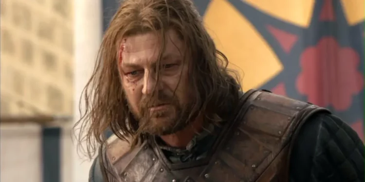 actor Sean Bean portraying the character Eddard "Ned" Stark