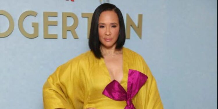 Golda Rosheuvel attending Bridgerton premiere event