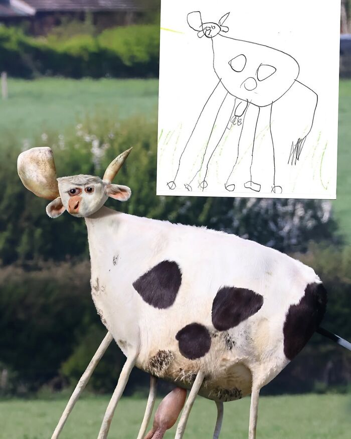 Dad Photoshops Kids&rsquo; Drawings As If They Were Real, And It&rsquo;s Terrifyingly Funny (28 New Pics)