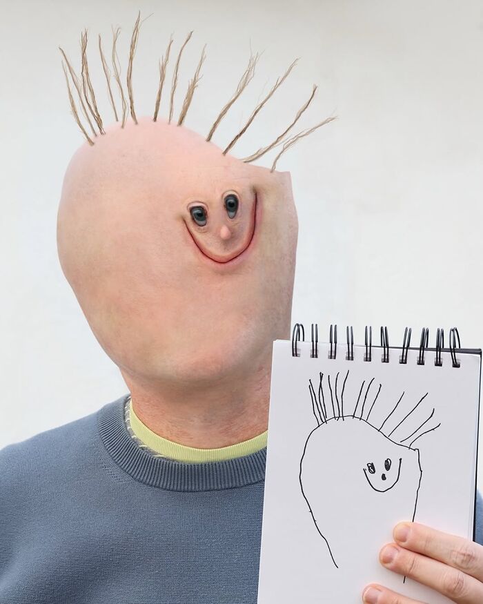 Dad Photoshops Kids&rsquo; Drawings As If They Were Real, And It&rsquo;s Terrifyingly Funny (28 New Pics)