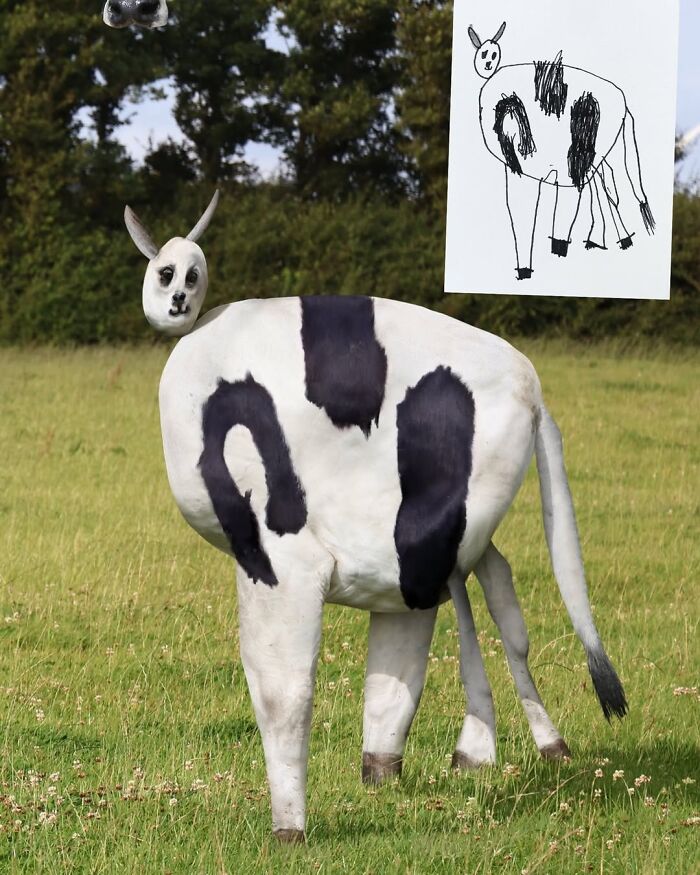 Dad Photoshops Kids&rsquo; Drawings As If They Were Real, And It&rsquo;s Terrifyingly Funny (28 New Pics)