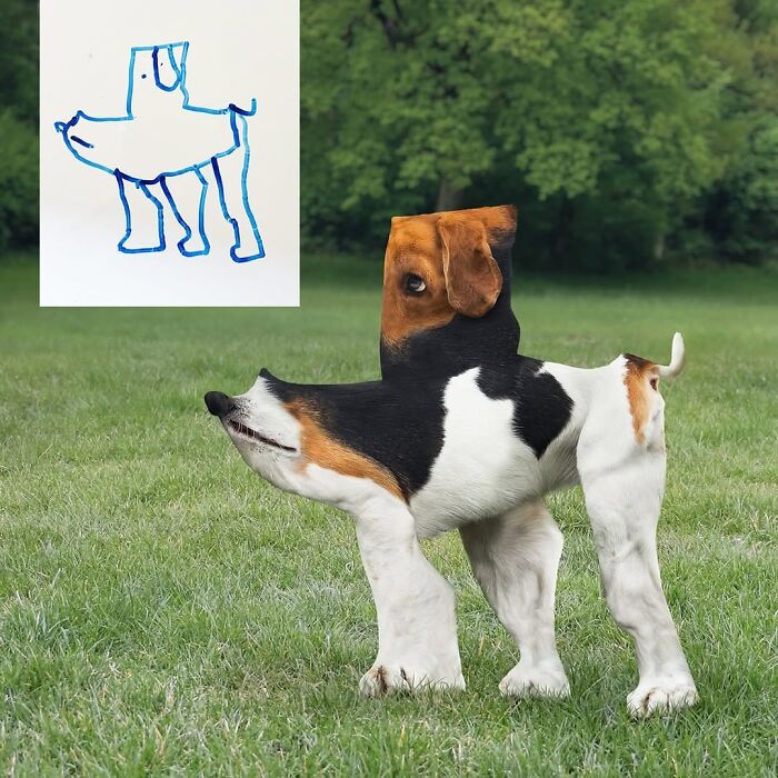 Dad Photoshops Kids&rsquo; Drawings As If They Were Real, And It&rsquo;s Terrifyingly Funny (28 New Pics)