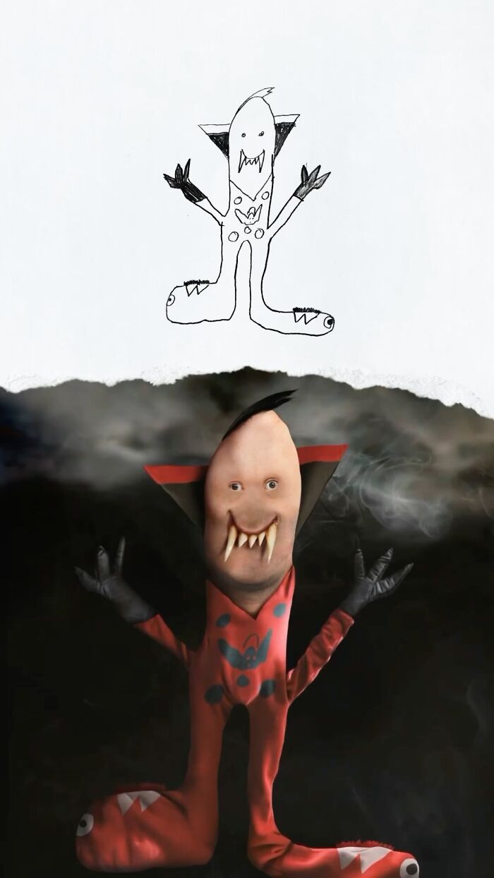 Dad Photoshops Kids&rsquo; Drawings As If They Were Real, And It&rsquo;s Terrifyingly Funny (28 New Pics)