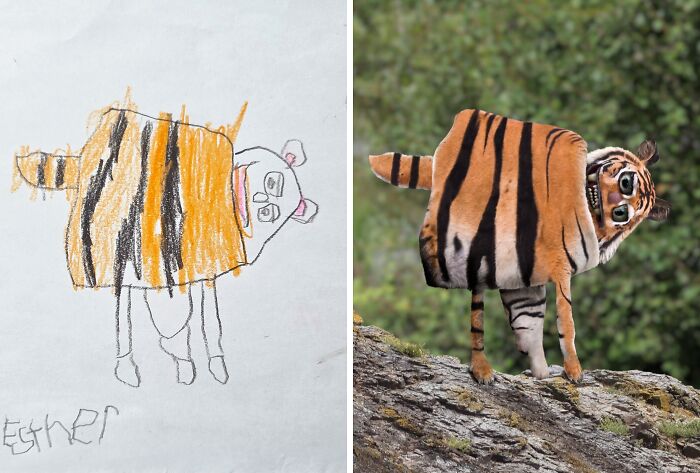 Dad Photoshops Kids&rsquo; Drawings As If They Were Real, And It&rsquo;s Terrifyingly Funny (28 New Pics)