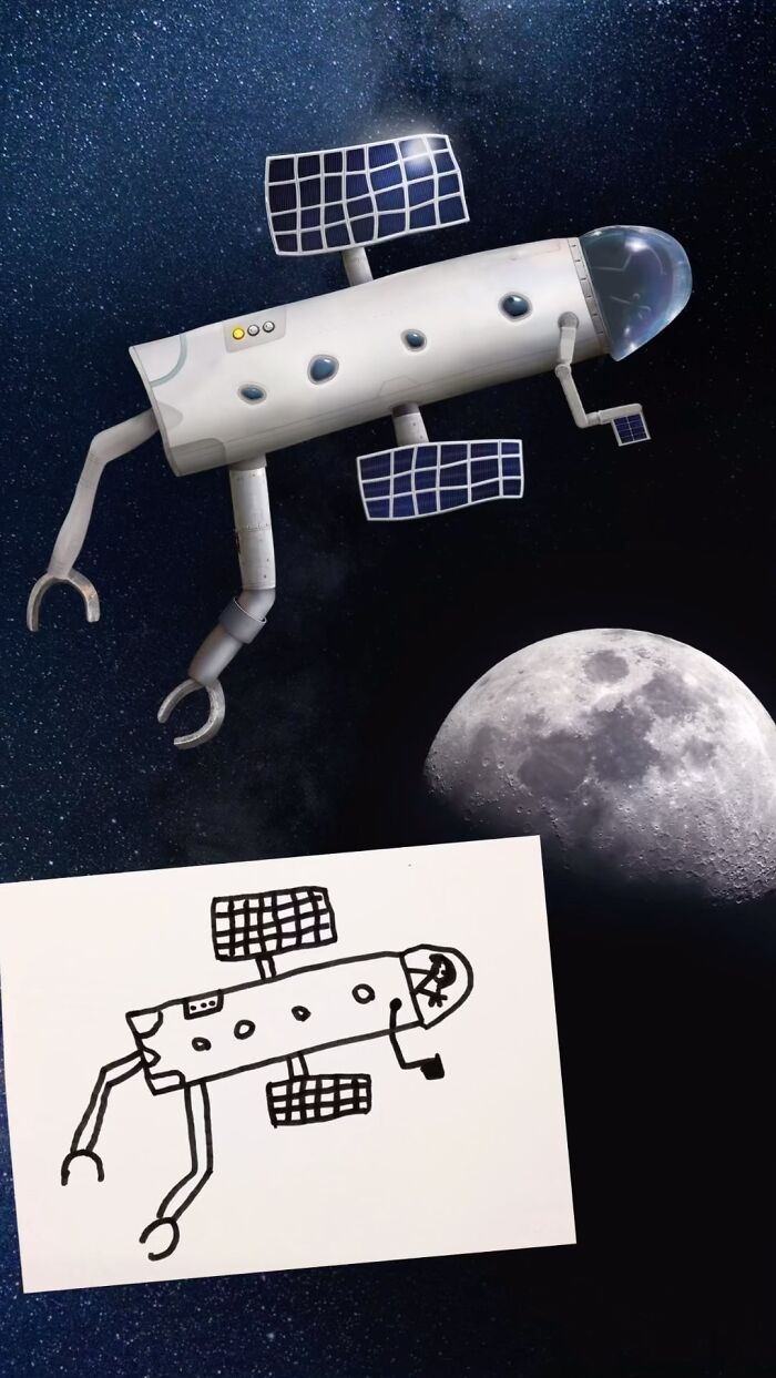 Dad Photoshops Kids&rsquo; Drawings As If They Were Real, And It&rsquo;s Terrifyingly Funny (28 New Pics)