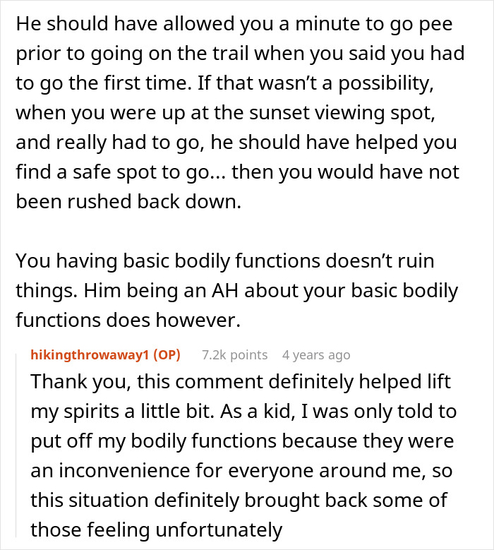Woman Has A Bathroom Emergency On Hike, Boyfriend&rsquo;s Reaction To It Ends Their Relationship