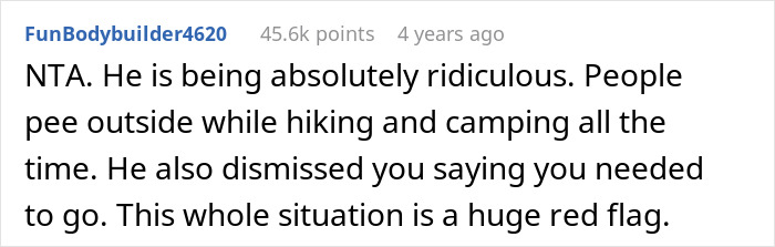 Woman Has A Bathroom Emergency On Hike, Boyfriend&rsquo;s Reaction To It Ends Their Relationship