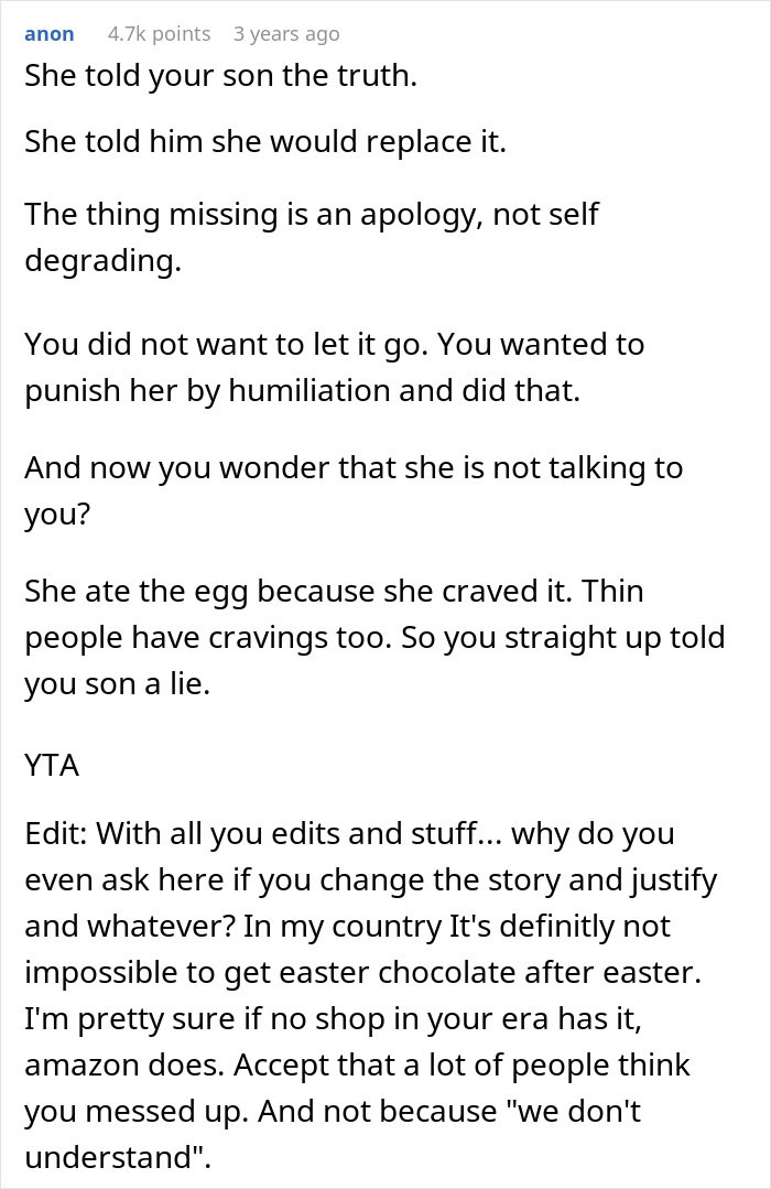 Woman Eats One Easter Egg While Dieting, Humiliated When Husband Tells Children She’s “Fat” Woman Eats One Easter Egg While Dieting, Humiliated When Husband Tells Children She’s “Fat”