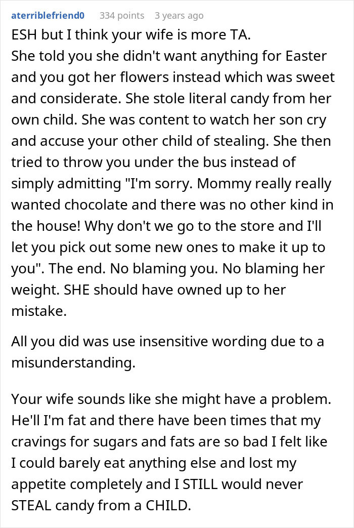 Woman Eats One Easter Egg While Dieting, Humiliated When Husband Tells Children She’s “Fat” Woman Eats One Easter Egg While Dieting, Humiliated When Husband Tells Children She’s “Fat”