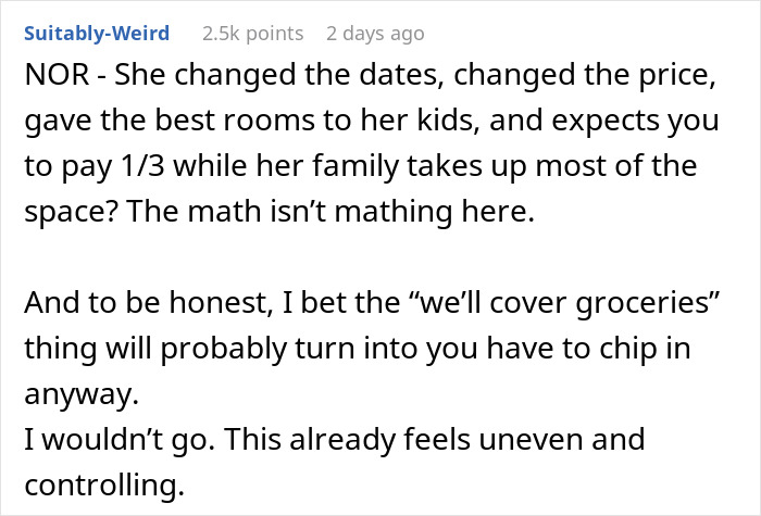 Lady Invites Sis And BIL For A Trip For Free, Then Starts Endless Mind Games On Money And Terms