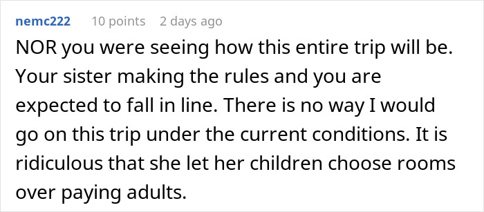 Lady Invites Sis And BIL For A Trip For Free, Then Starts Endless Mind Games On Money And Terms