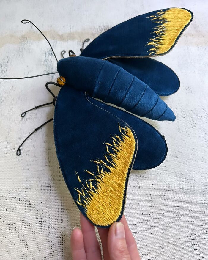 This Artist Turns Vintage Fabrics Into Enchanting Moth Sculptures (34 Pics)