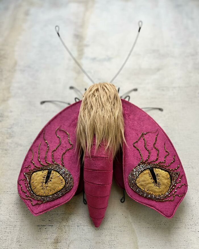 This Artist Turns Vintage Fabrics Into Enchanting Moth Sculptures (34 Pics)
