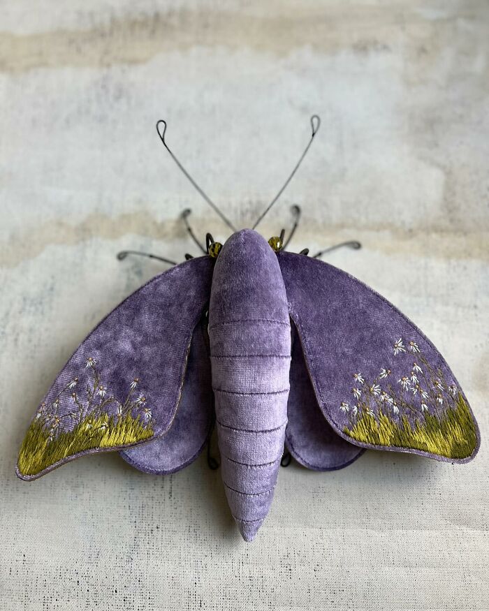 This Artist Turns Vintage Fabrics Into Enchanting Moth Sculptures (34 Pics)