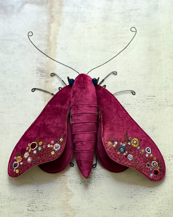 This Artist Turns Vintage Fabrics Into Enchanting Moth Sculptures (34 Pics)