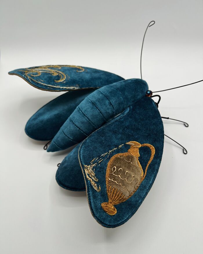 This Artist Turns Vintage Fabrics Into Enchanting Moth Sculptures (34 Pics)