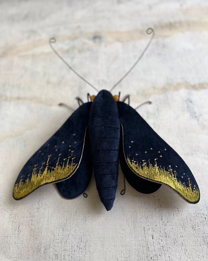 This Artist Turns Vintage Fabrics Into Enchanting Moth Sculptures (34 Pics)