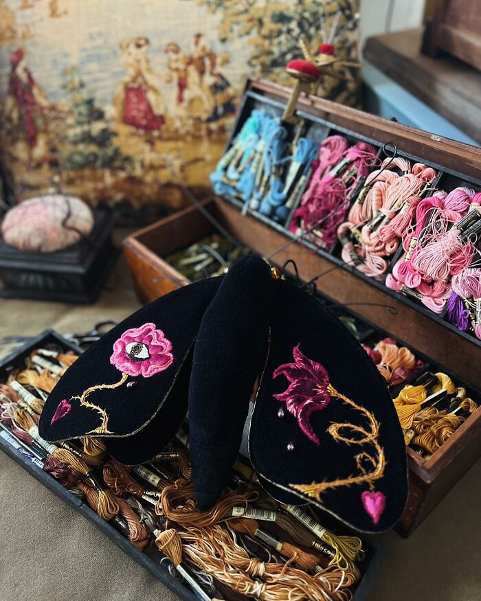 This Artist Turns Vintage Fabrics Into Enchanting Moth Sculptures (34 Pics)