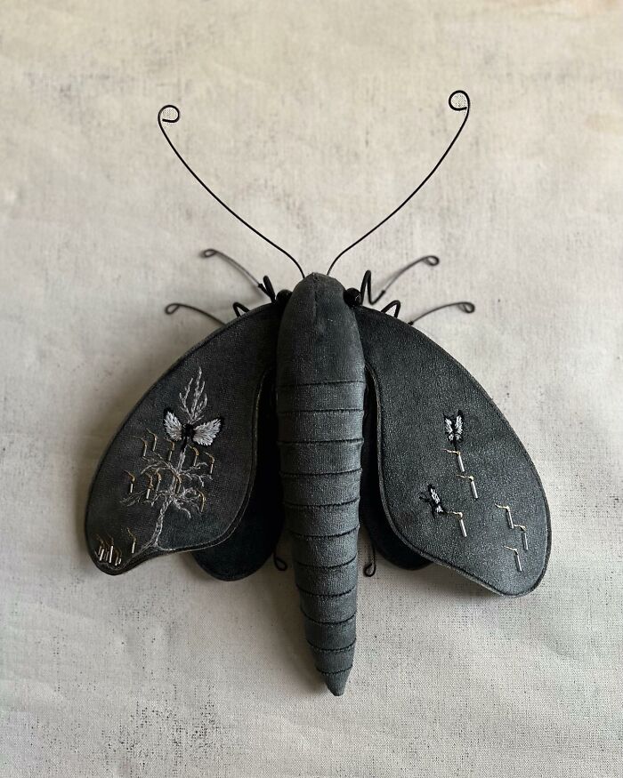 This Artist Turns Vintage Fabrics Into Enchanting Moth Sculptures (34 Pics)