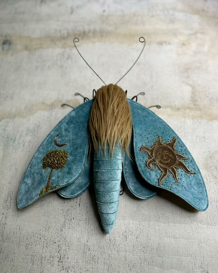 This Artist Turns Vintage Fabrics Into Enchanting Moth Sculptures (34 Pics)