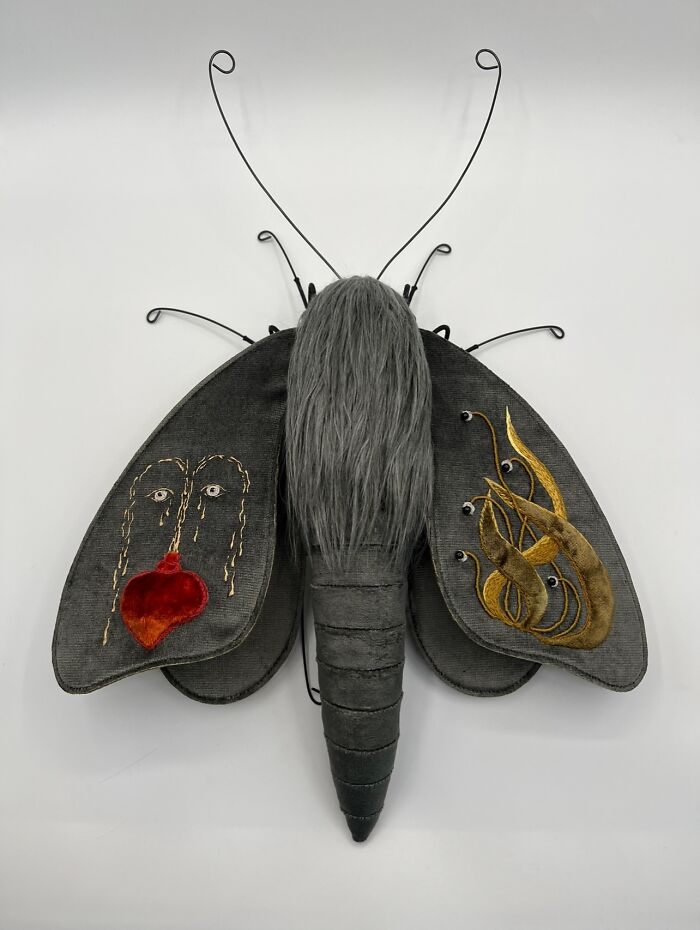 This Artist Turns Vintage Fabrics Into Enchanting Moth Sculptures (34 Pics)