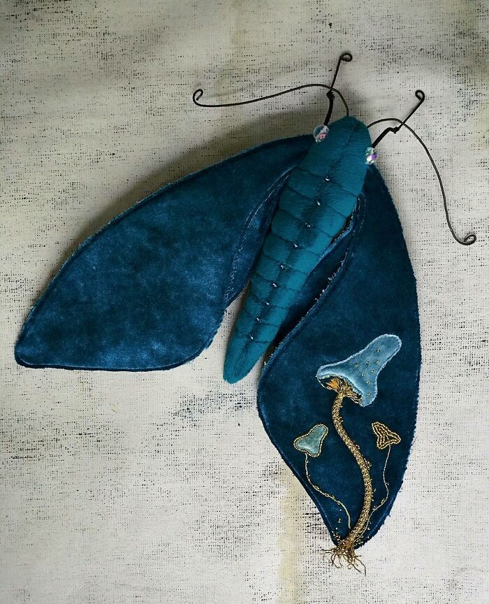 This Artist Turns Vintage Fabrics Into Enchanting Moth Sculptures (34 Pics)