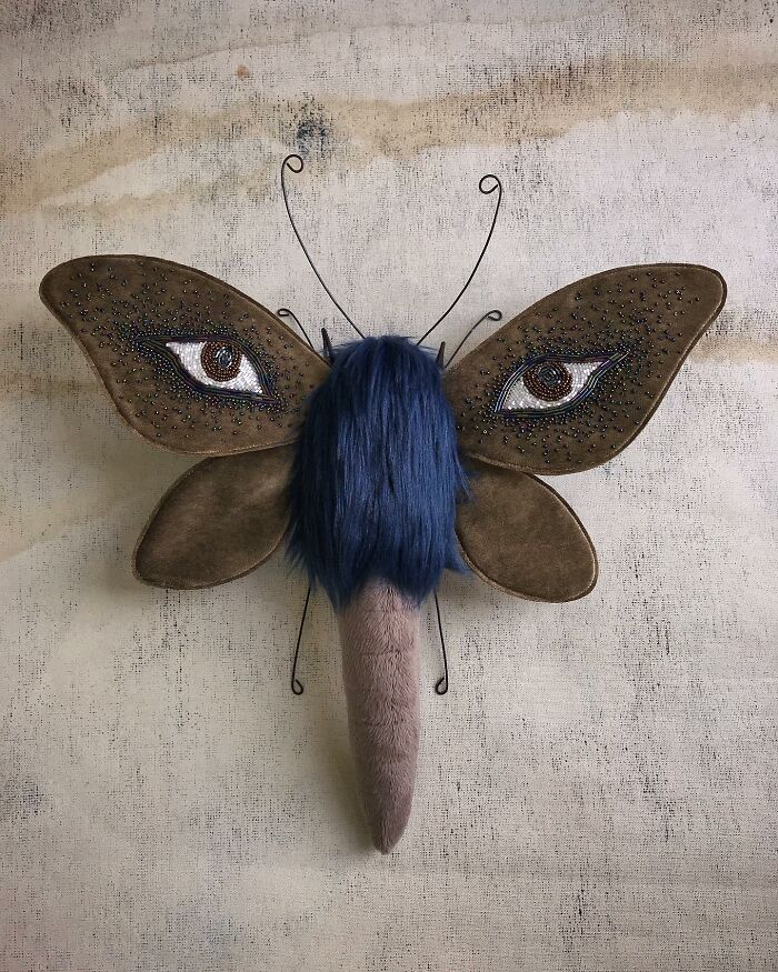 This Artist Turns Vintage Fabrics Into Enchanting Moth Sculptures (34 Pics)