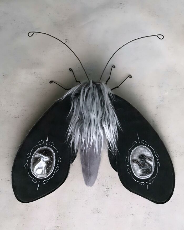 This Artist Turns Vintage Fabrics Into Enchanting Moth Sculptures (34 Pics)