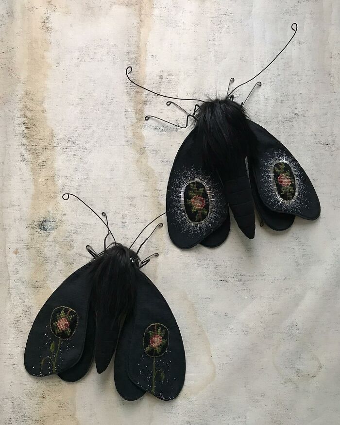 This Artist Turns Vintage Fabrics Into Enchanting Moth Sculptures (34 Pics)